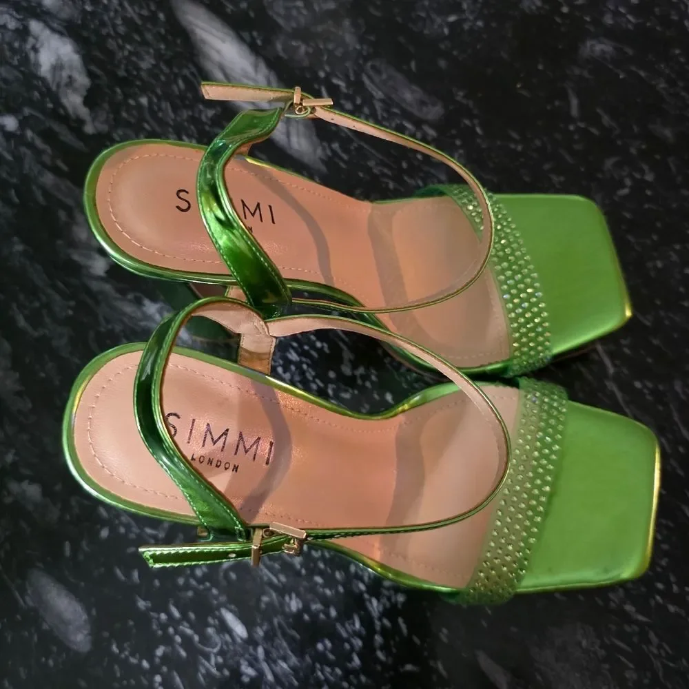 BRAND NEW SIMMI LONDON WIDE FIT RHINESTONE MULE SANDALS